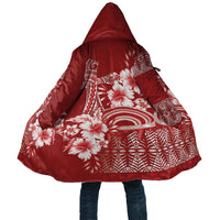 Tonga Ngatu Kupesi Royal Red Cloak Koe Otua Mo Tonga Ko Hoku Tofia LT7 Unisex Red - Polynesian Pride