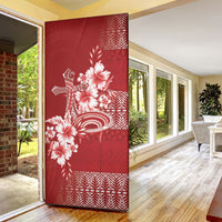 Tonga Ngatu Kupesi Royal Red Door Cover Koe Otua Mo Tonga Ko Hoku Tofia