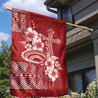 Tonga Ngatu Kupesi Royal Red Garden Flag Koe Otua Mo Tonga Ko Hoku Tofia