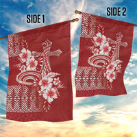 Tonga Ngatu Kupesi Royal Red Garden Flag Koe Otua Mo Tonga Ko Hoku Tofia