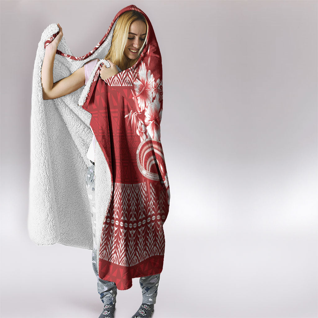 Tonga Ngatu Kupesi Royal Red Hooded Blanket Koe Otua Mo Tonga Ko Hoku Tofia LT7 - Polynesian Pride