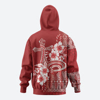 Tonga Ngatu Kupesi Royal Red Hoodie Koe Otua Mo Tonga Ko Hoku Tofia LT7 - Polynesian Pride