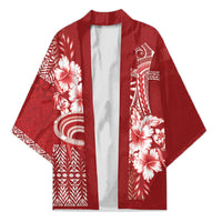 Tonga Ngatu Kupesi Royal Red Kimono Koe Otua Mo Tonga Ko Hoku Tofia LT7 Unisex Red - Polynesian Pride