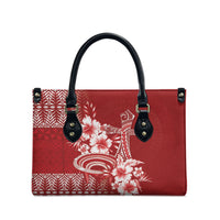 Tonga Ngatu Kupesi Royal Red Leather Bag Koe Otua Mo Tonga Ko Hoku Tofia LT7 - Polynesian Pride