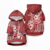 Tonga Ngatu Kupesi Royal Red Pet Hoodie Koe Otua Mo Tonga Ko Hoku Tofia LT7 Pullover Red - Polynesian Pride