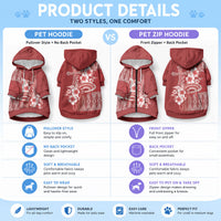 Tonga Ngatu Kupesi Royal Red Pet Hoodie Koe Otua Mo Tonga Ko Hoku Tofia LT7 - Polynesian Pride