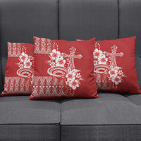 Tonga Ngatu Kupesi Royal Red Pillow Cover Koe Otua Mo Tonga Ko Hoku Tofia LT7 - Polynesian Pride