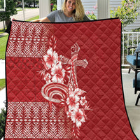 Tonga Ngatu Kupesi Royal Red Quilt Koe Otua Mo Tonga Ko Hoku Tofia LT7 Red - Polynesian Pride