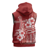 Tonga Ngatu Kupesi Royal Red Sleeveless Zip Hoodie Koe Otua Mo Tonga Ko Hoku Tofia LT7 - Polynesian Pride