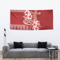 Tonga Ngatu Kupesi Royal Red Tapestry Koe Otua Mo Tonga Ko Hoku Tofia LT7 - Polynesian Pride