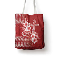 Tonga Ngatu Kupesi Royal Red Tote Bag Koe Otua Mo Tonga Ko Hoku Tofia LT7 - Polynesian Pride