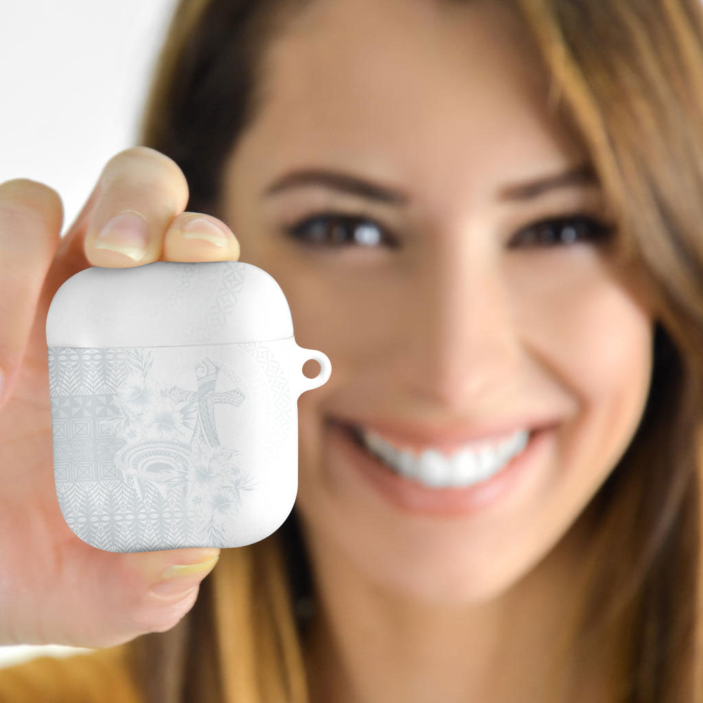 Tonga Ngatu Kupesi White Sunday Fakame AirPods Case Koe Otua Mo Tonga Ko Hoku Tofia LT7 - Polynesian Pride
