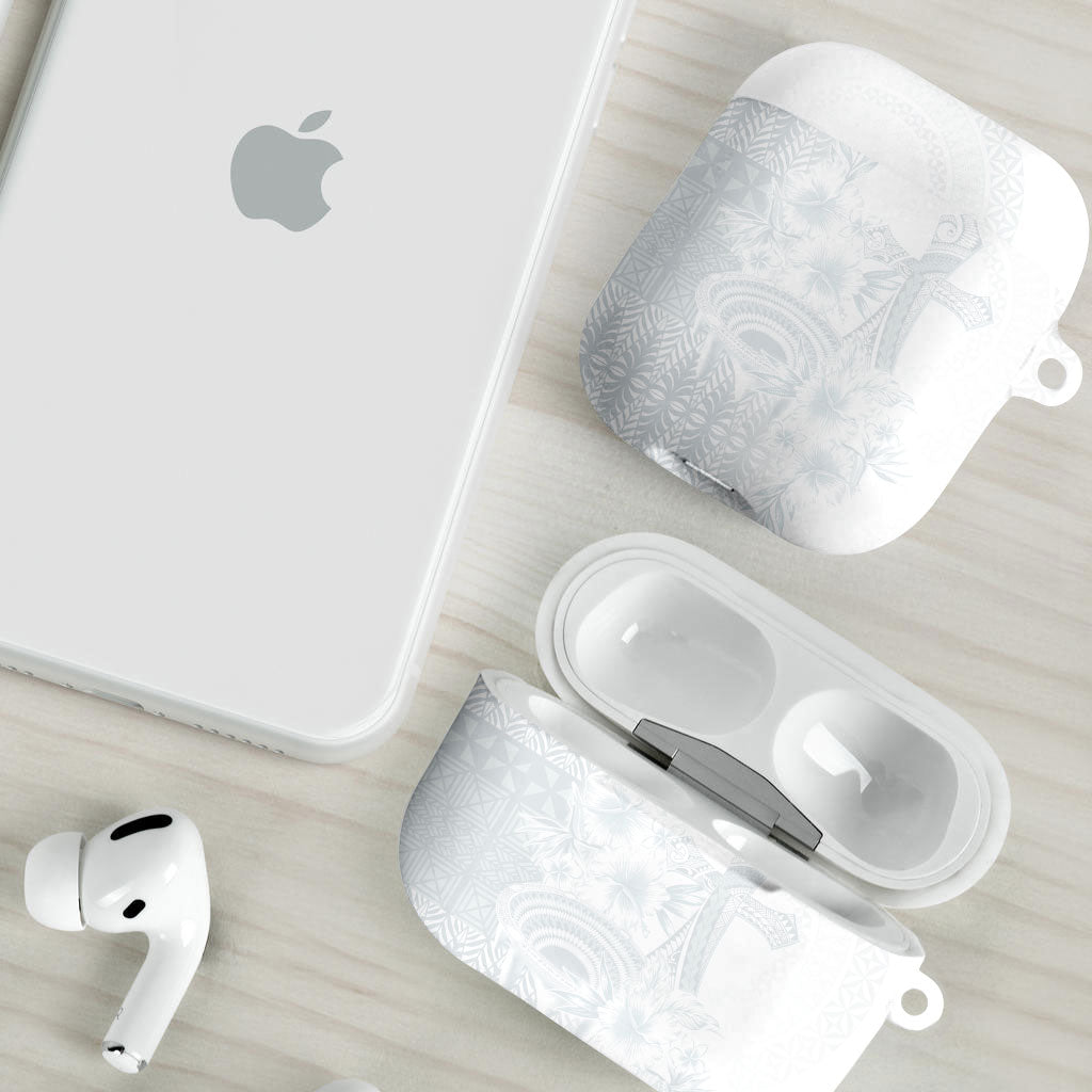 Tonga Ngatu Kupesi White Sunday Fakame AirPods Case Koe Otua Mo Tonga Ko Hoku Tofia LT7 - Polynesian Pride
