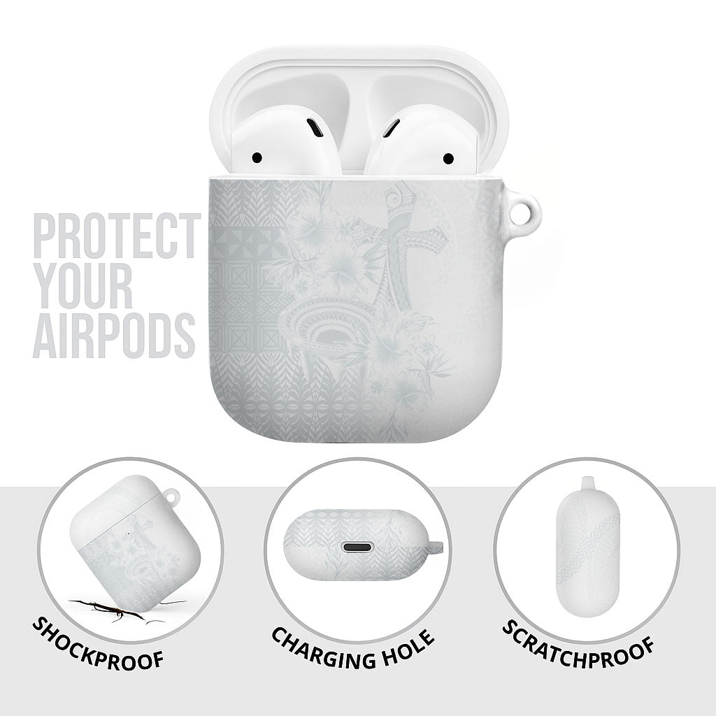 Tonga Ngatu Kupesi White Sunday Fakame AirPods Case Koe Otua Mo Tonga Ko Hoku Tofia LT7 - Polynesian Pride