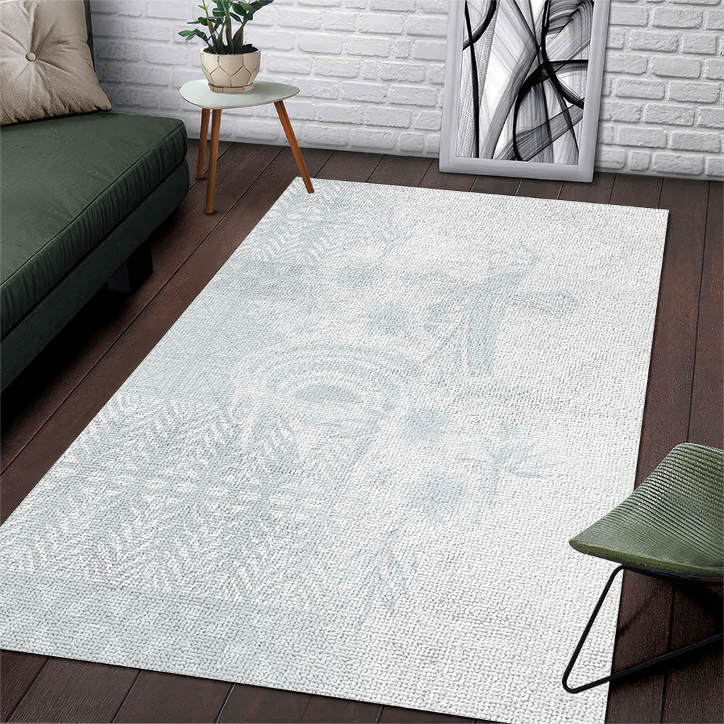Tonga Ngatu Kupesi White Sunday Fakame Area Rug Koe Otua Mo Tonga Ko Hoku Tofia LT7 White - Polynesian Pride