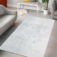Tonga Ngatu Kupesi White Sunday Fakame Area Rug Koe Otua Mo Tonga Ko Hoku Tofia LT7 - Polynesian Pride