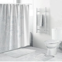 Tonga Ngatu Kupesi White Sunday Fakame Bathroom Set Koe Otua Mo Tonga Ko Hoku Tofia LT7 Bathroom Set (4 pcs) White - Polynesian Pride