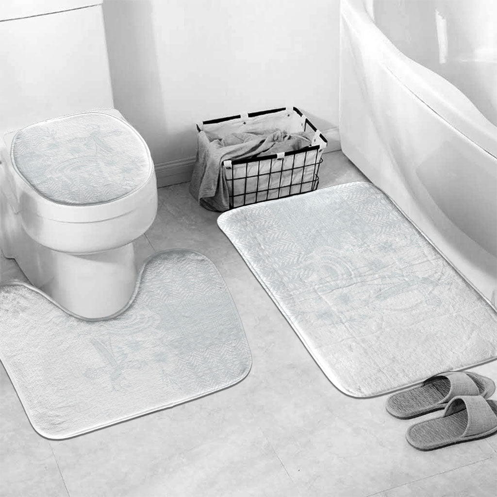 Tonga Ngatu Kupesi White Sunday Fakame Bathroom Set Koe Otua Mo Tonga Ko Hoku Tofia LT7 Mat Set Only (3 pcs) One Size White - Polynesian Pride