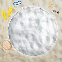 Tonga Ngatu Kupesi White Sunday Fakame Beach Blanket Koe Otua Mo Tonga Ko Hoku Tofia LT7 One Size 150cm White - Polynesian Pride