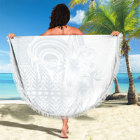 Tonga Ngatu Kupesi White Sunday Fakame Beach Blanket Koe Otua Mo Tonga Ko Hoku Tofia LT7 - Polynesian Pride