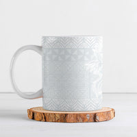 Tonga Ngatu Kupesi White Sunday Fakame Ceramic Mug Koe Otua Mo Tonga Ko Hoku Tofia LT7 White - Polynesian Pride