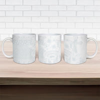 Tonga Ngatu Kupesi White Sunday Fakame Ceramic Mug Koe Otua Mo Tonga Ko Hoku Tofia LT7 - Polynesian Pride