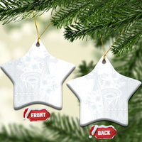 Tonga Ngatu Kupesi White Sunday Fakame Ceramic Ornament Koe Otua Mo Tonga Ko Hoku Tofia LT7 Star White - Polynesian Pride