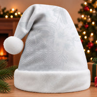 Tonga Ngatu Kupesi White Sunday Fakame Christmas Santa Hat Koe Otua Mo Tonga Ko Hoku Tofia LT7 Without Fur White - Polynesian Pride