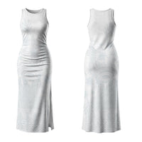 Tonga Ngatu Kupesi White Sunday Fakame Couples Matching Tank Maxi Dress and Long Sleeve Button Shirt Koe Otua Mo Tonga Ko Hoku Tofia LT7 - Polynesian Pride