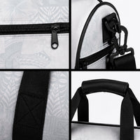 Tonga Ngatu Kupesi White Sunday Fakame Duffle Bag Koe Otua Mo Tonga Ko Hoku Tofia LT7 - Polynesian Pride