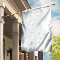 Tonga Ngatu Kupesi White Sunday Fakame Garden Flag Koe Otua Mo Tonga Ko Hoku Tofia LT7 House Flag White - Polynesian Pride