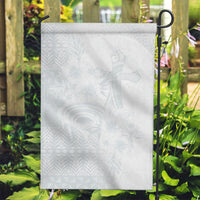 Tonga Ngatu Kupesi White Sunday Fakame Garden Flag Koe Otua Mo Tonga Ko Hoku Tofia LT7 Garden Flag White - Polynesian Pride
