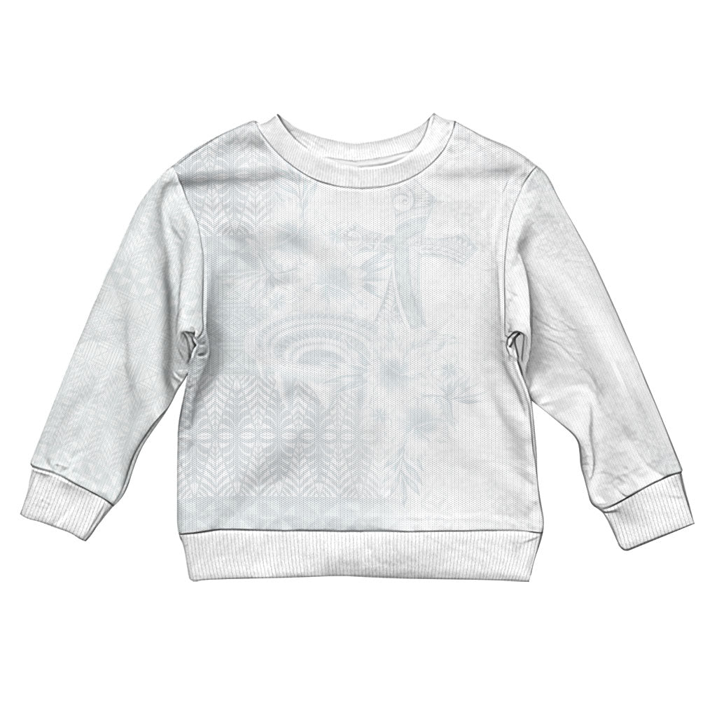 Tonga Ngatu Kupesi White Sunday Fakame Kid Ugly Christmas Sweater Koe Otua Mo Tonga Ko Hoku Tofia LT7 Kid White - Polynesian Pride