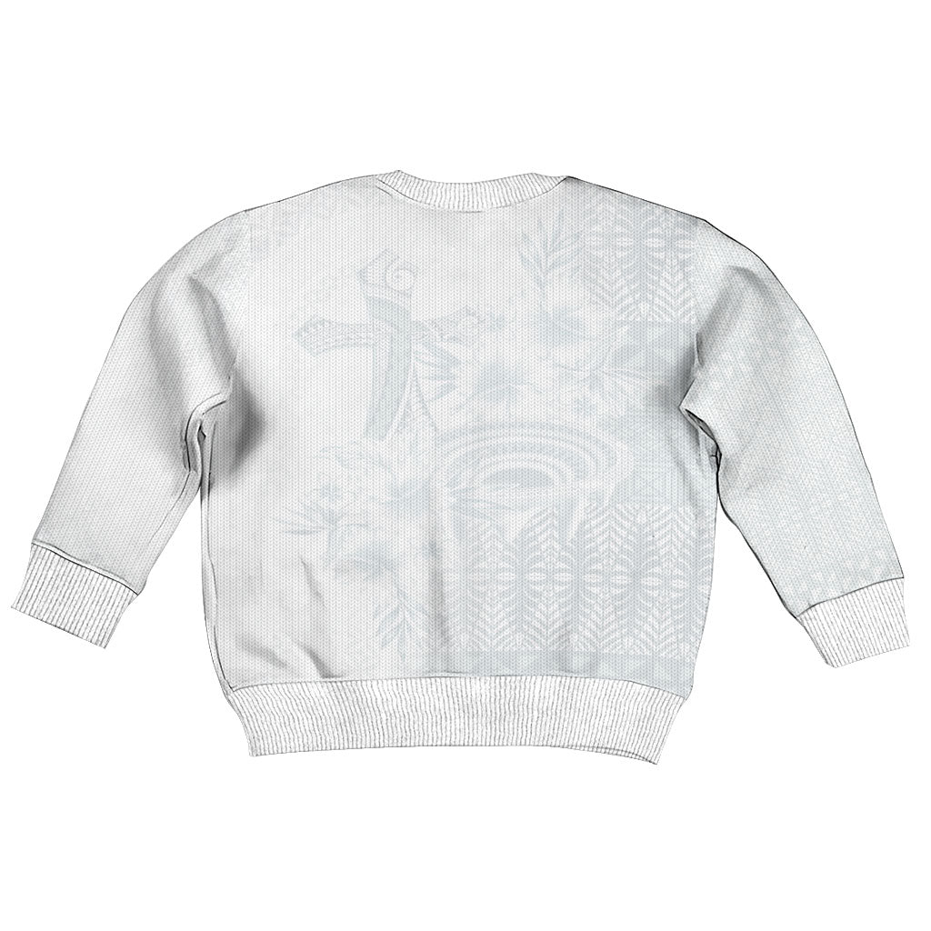 Tonga Ngatu Kupesi White Sunday Fakame Kid Ugly Christmas Sweater Koe Otua Mo Tonga Ko Hoku Tofia LT7 - Polynesian Pride