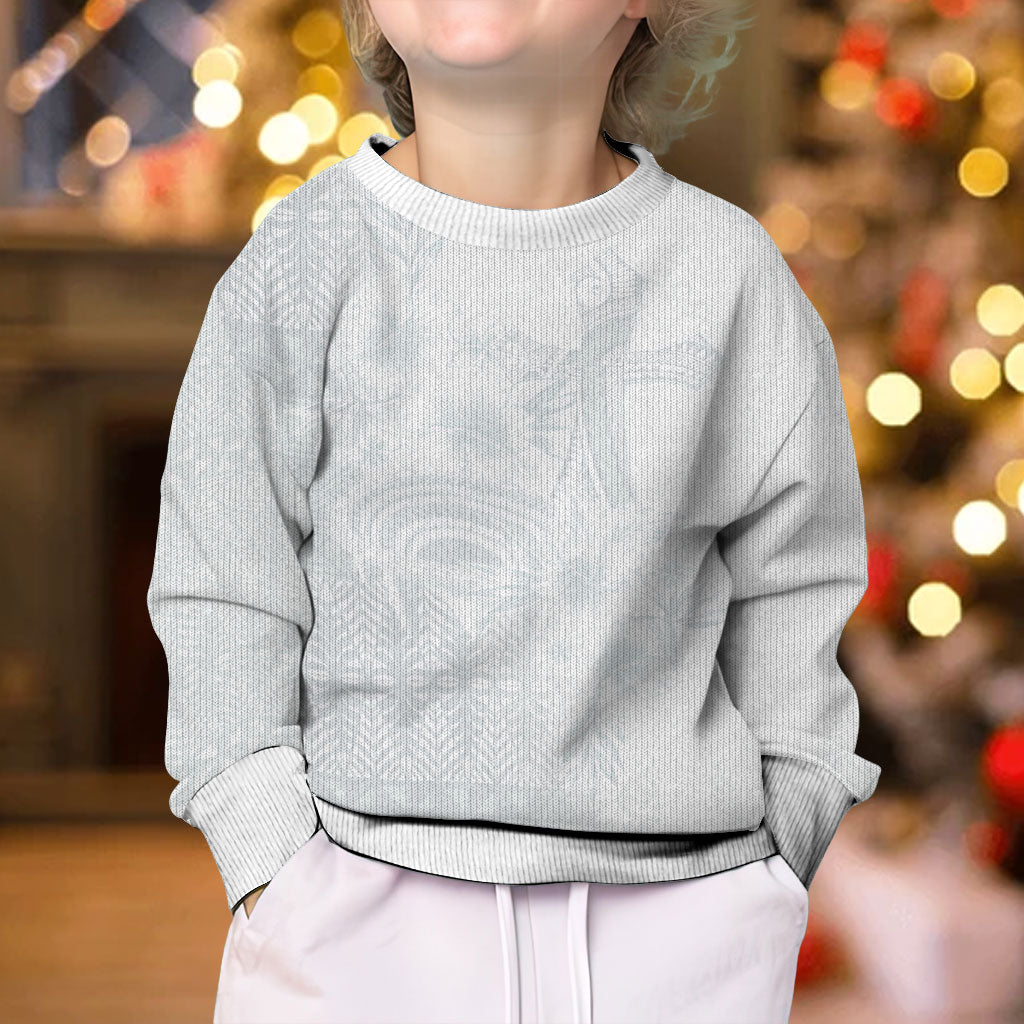 Tonga Ngatu Kupesi White Sunday Fakame Kid Ugly Christmas Sweater Koe Otua Mo Tonga Ko Hoku Tofia LT7 - Polynesian Pride