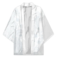 Tonga Ngatu Kupesi White Sunday Fakame Kimono Koe Otua Mo Tonga Ko Hoku Tofia LT7 Unisex White - Polynesian Pride