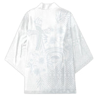 Tonga Ngatu Kupesi White Sunday Fakame Kimono Koe Otua Mo Tonga Ko Hoku Tofia LT7 - Polynesian Pride