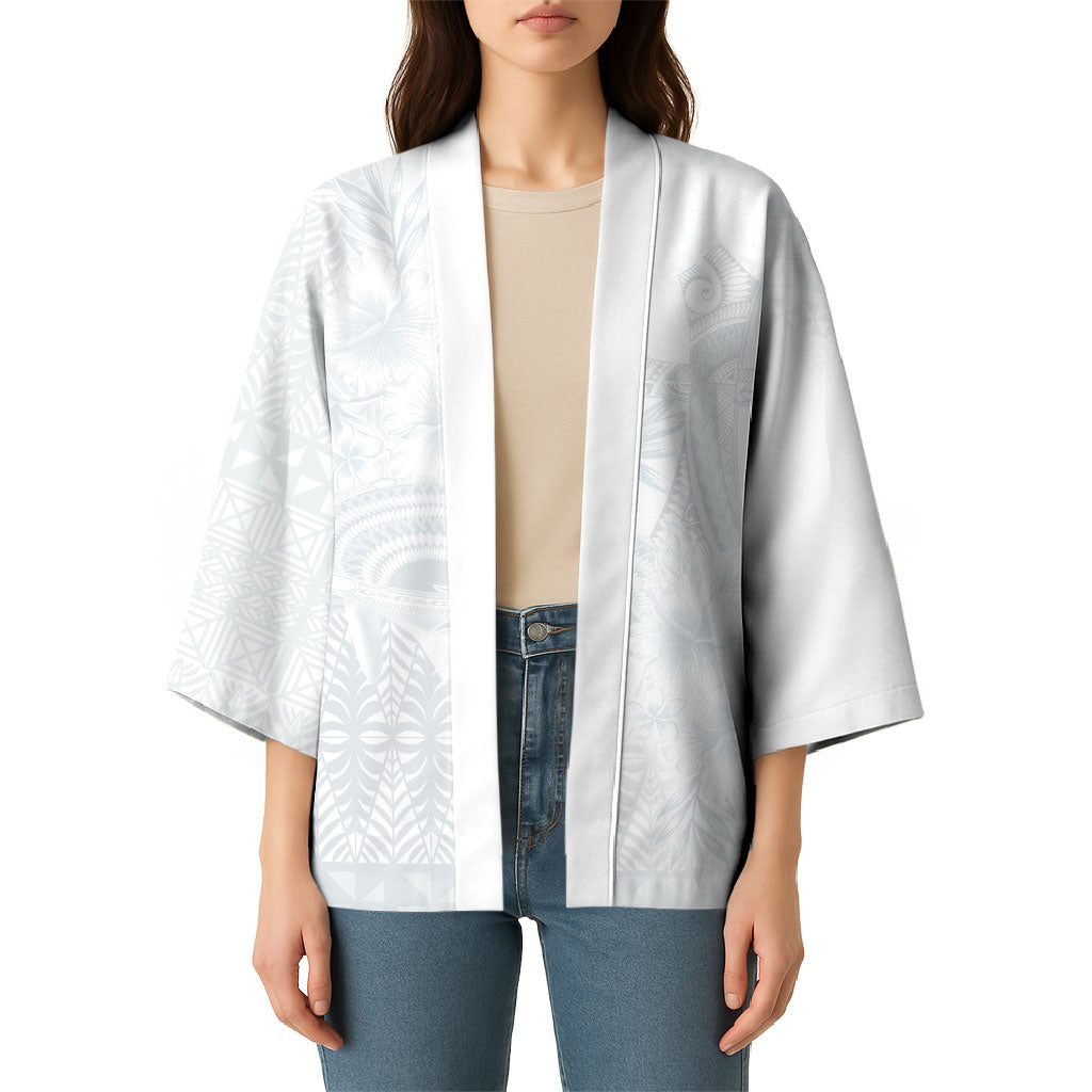 Tonga Ngatu Kupesi White Sunday Fakame Kimono Koe Otua Mo Tonga Ko Hoku Tofia LT7 - Polynesian Pride