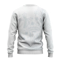 Tonga Ngatu Kupesi White Sunday Fakame Ugly Christmas Sweater Koe Otua Mo Tonga Ko Hoku Tofia LT7 - Polynesian Pride