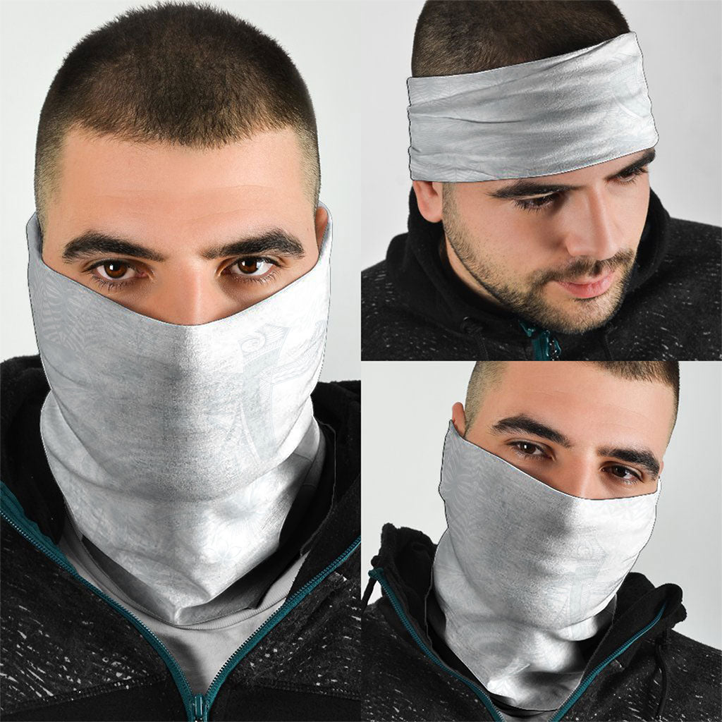 Tonga Ngatu Kupesi White Sunday Fakame Neck Gaiter Koe Otua Mo Tonga Ko Hoku Tofia LT7 - Polynesian Pride