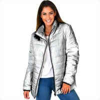 Tonga Ngatu Kupesi White Sunday Fakame Padded Jacket Koe Otua Mo Tonga Ko Hoku Tofia LT7 Women White - Polynesian Pride