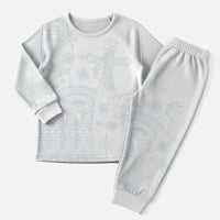 Tonga Ngatu Kupesi White Sunday Fakame Christmas Pajama Set Koe Otua Mo Tonga Ko Hoku Tofia LT7 Men White - Polynesian Pride