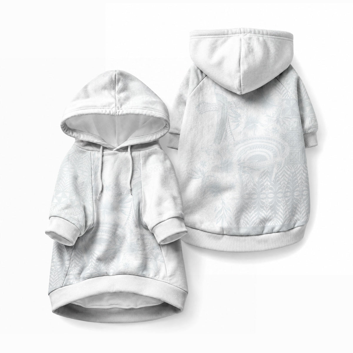 Tonga Ngatu Kupesi White Sunday Fakame Pet Hoodie Koe Otua Mo Tonga Ko Hoku Tofia LT7 Pullover White - Polynesian Pride
