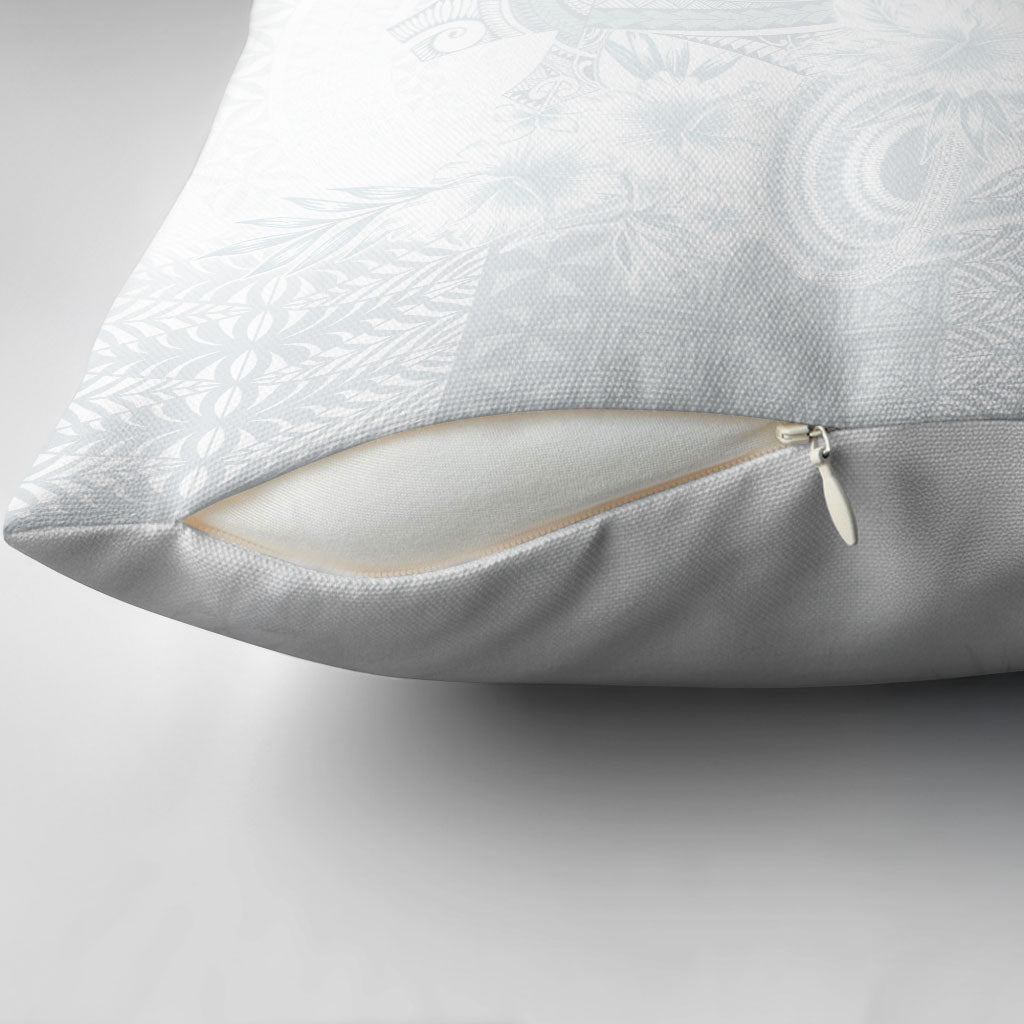 Tonga Ngatu Kupesi White Sunday Fakame Pillow Cover Koe Otua Mo Tonga Ko Hoku Tofia LT7 - Polynesian Pride