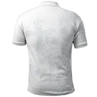 Tonga Ngatu Kupesi White Sunday Fakame Polo Shirt Koe Otua Mo Tonga Ko Hoku Tofia