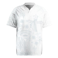 Tonga Ngatu Kupesi White Sunday Fakame Rugby Jersey Koe Otua Mo Tonga Ko Hoku Tofia LT7 White - Polynesian Pride