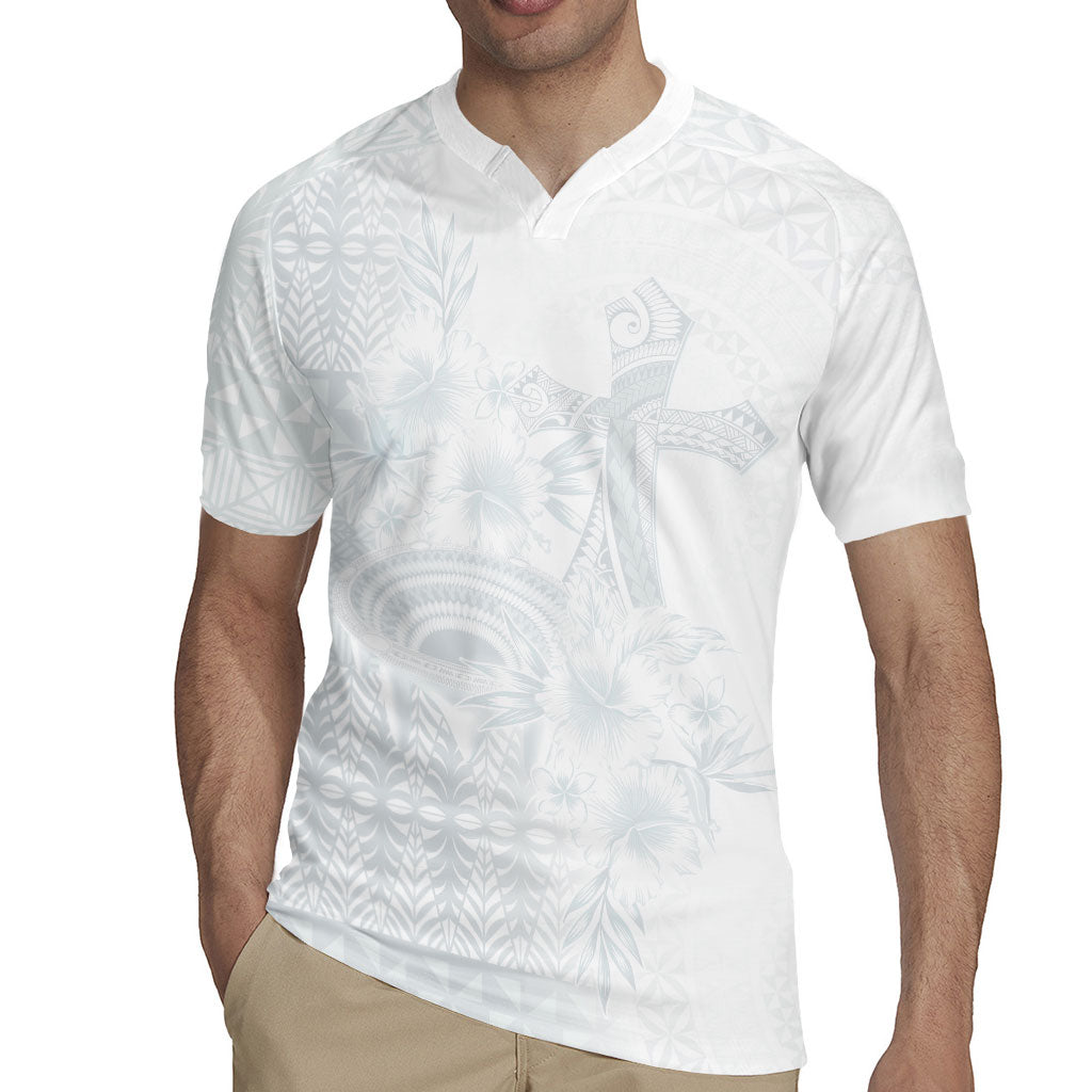 Tonga Ngatu Kupesi White Sunday Fakame Rugby Jersey Koe Otua Mo Tonga Ko Hoku Tofia LT7 - Polynesian Pride