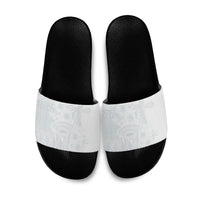 Tonga Ngatu Kupesi White Sunday Fakame Slide Sandals Koe Otua Mo Tonga Ko Hoku Tofia LT7 White - Polynesian Pride