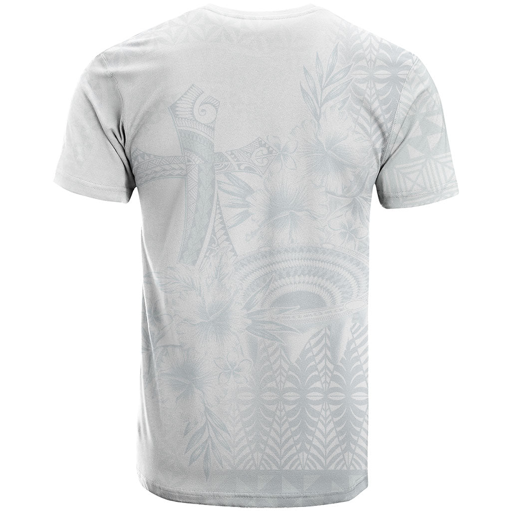 Tonga Ngatu Kupesi White Sunday Fakame T Shirt Koe Otua Mo Tonga Ko Hoku Tofia