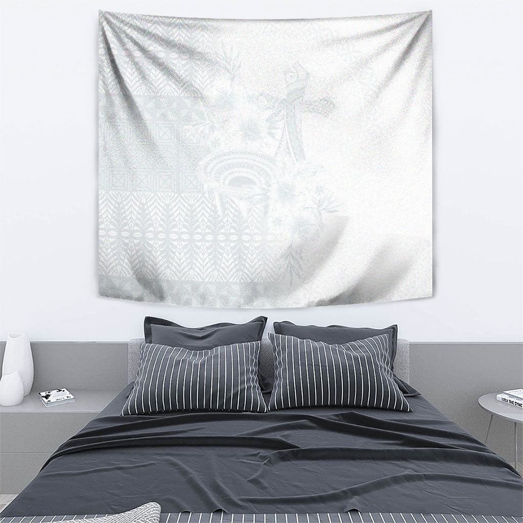 Tonga Ngatu Kupesi White Sunday Fakame Tapestry Koe Otua Mo Tonga Ko Hoku Tofia LT7 - Polynesian Pride
